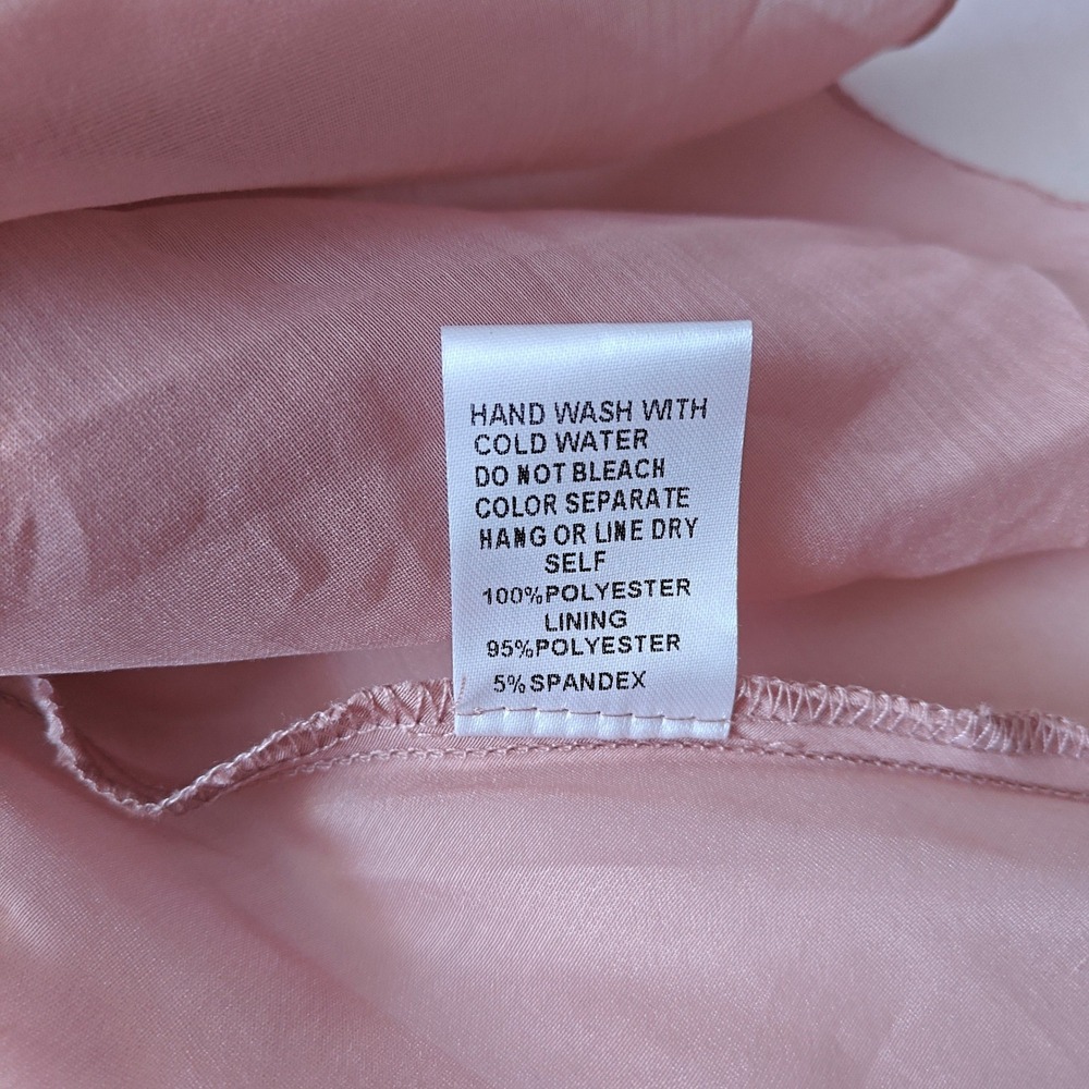 Akira Dusty Pink Off Shoulder Smocked Peplum Blouse Ruched Lantern Sleeve Small - Picture 6 of 7
